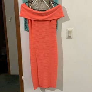 Peach off shoulders brand new dress